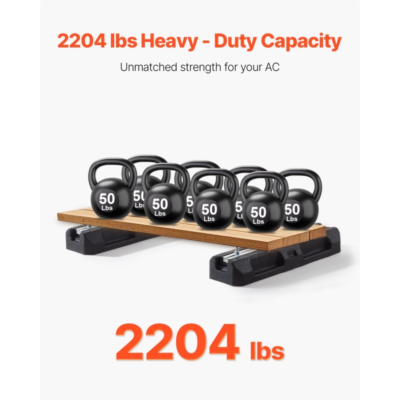 Lattia-asennettava pohjalevy minisplit- ja ilmalämpöpumpuille kumi-alumiini 1000 kg