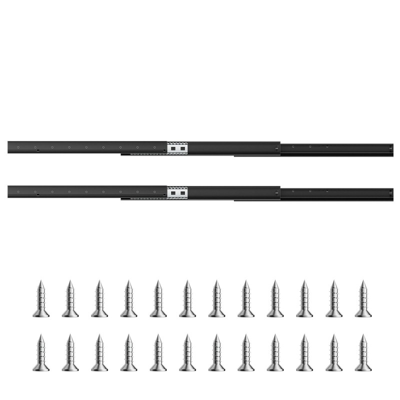 Laatikkokiskot alasa-asenteiset hiiliteräksiset 600 mm täysi ulosveto 117 kg 1 pari