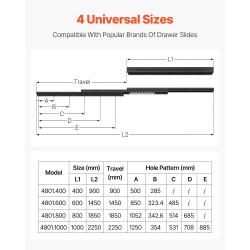 Alakaapin neljäkymmenen tuuman hiiliteräksiset laatikkokiskot yksi pari musta