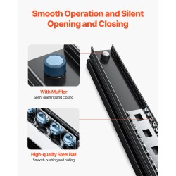 Alakaapin neljäkymmenen tuuman hiiliteräksiset laatikkokiskot yksi pari musta