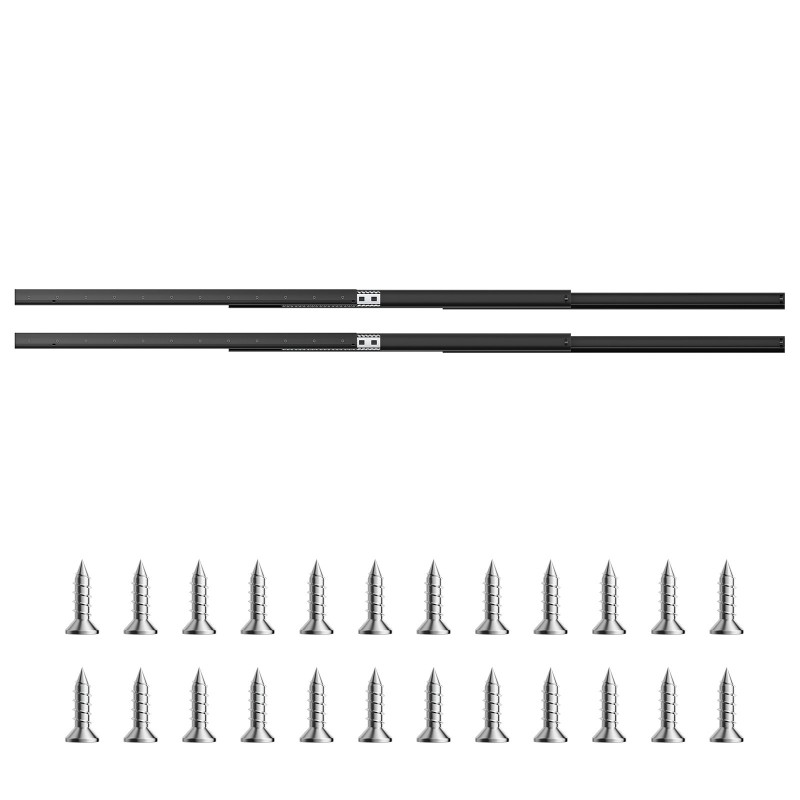 Alakaapin neljäkymmenen tuuman hiiliteräksiset laatikkokiskot yksi pari musta