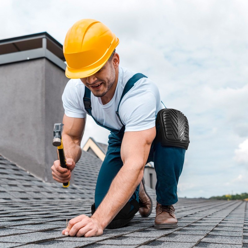 Polvisuojat EVA- ja geelipehmuste PVC-ulkokuori yksi koko musta lattia- ja rakennustöihin