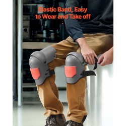 Työpolvisuojat muovikuori EVA-pehmuste täyssaranamalli 160 kg kantavuus harmaa ja oranssi yksi koko