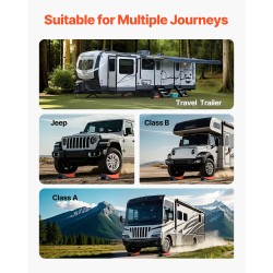 Kaarevat matkailuauton tasaimet 2 kpl PP-muovia säädettävä korkeus 12,7–101,6 mm luistamaton kumimatto