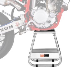 Moottoripyörän huoltoteline teräsrunko kumipehmusteilla kantavuus 1100 paunaa yleismallinen eri pyörämalleille