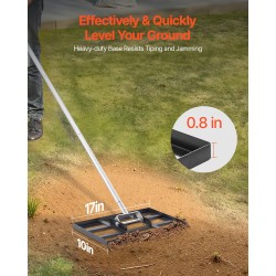 Nurmikon tasoitusrulla hiiliteräs 254x430 mm pohjalevy 5-osainen 198 cm varsi