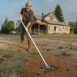 Nurmikon tasoitusrulla hiiliteräs 254x430 mm pohjalevy 5-osainen 198 cm varsi