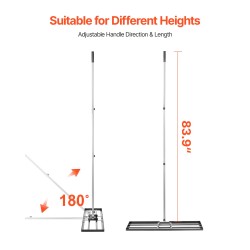 Nurmikon tasoitusharja hiiliteräs pitkä varsi 2130 mm pohjalevy 254x914 mm