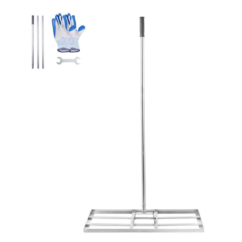 Maan- ja nurmikon tasoitustyökalu hiiliteräs jauhemaalattu pohjalevy 355 x 762 mm