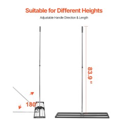 Nurmikon tasoitusaharava ruostumaton teräs ja alumiiniseos 254 x 1219 mm säädettävä varsi