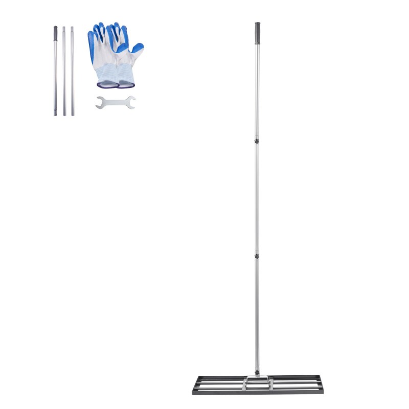 Nurmikon tasoitusharava hiiliteräs 254x762 mm pohjalevy 2130 mm varsi kolmiportaisella säädöllä