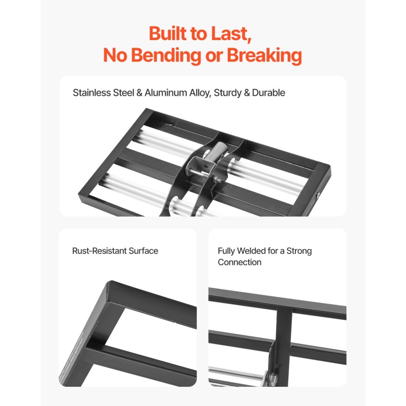 Nurmen tasoitushara ruostumaton teräs alumiiniseos 431x254 mm säädettävä 1610 mm varsi