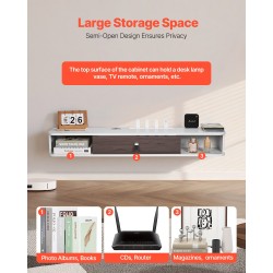 Seinään kiinnitettävä leijuva TV-taso 120 cm E1-lastulevy 52 kg kantavuus