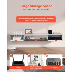 Seinäkiinnitteinen leijuvapaneelinen TV-taso 55-tuumainen E1-lastulevy valkoinen puunsävy