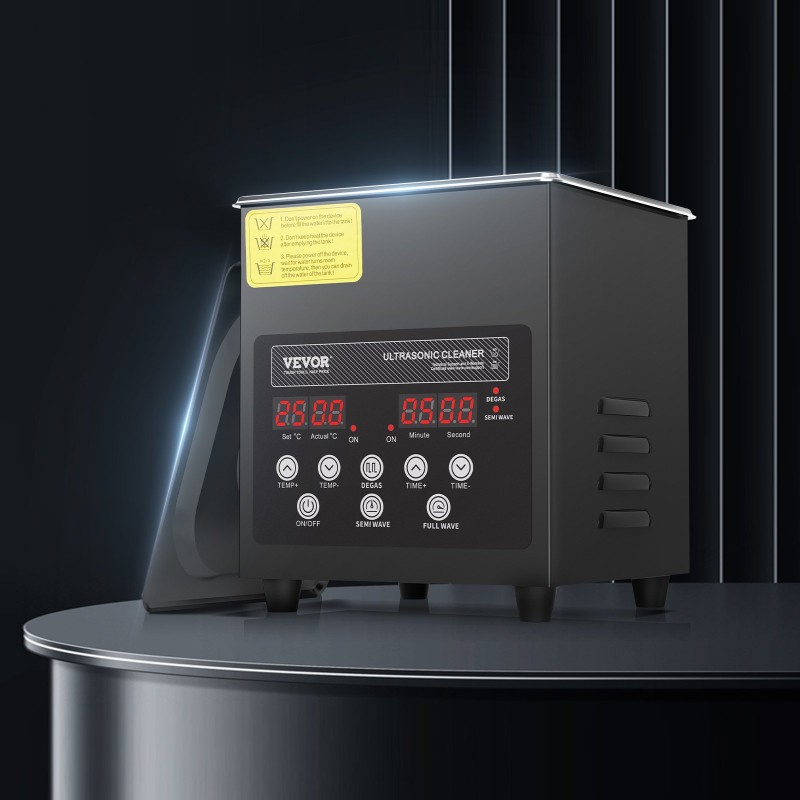 Ultraäänipuhdistin 2L ruostumattomasta teräksestä digitaalisella ohjauspaneelilla koti- ja ammattikäyttöön