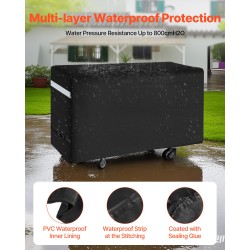 Grillinsuojus ulkogrillille 600D polyesteri vedenpitävä PVC-sisävuori musta heijastinraidat kaksi paria solkia