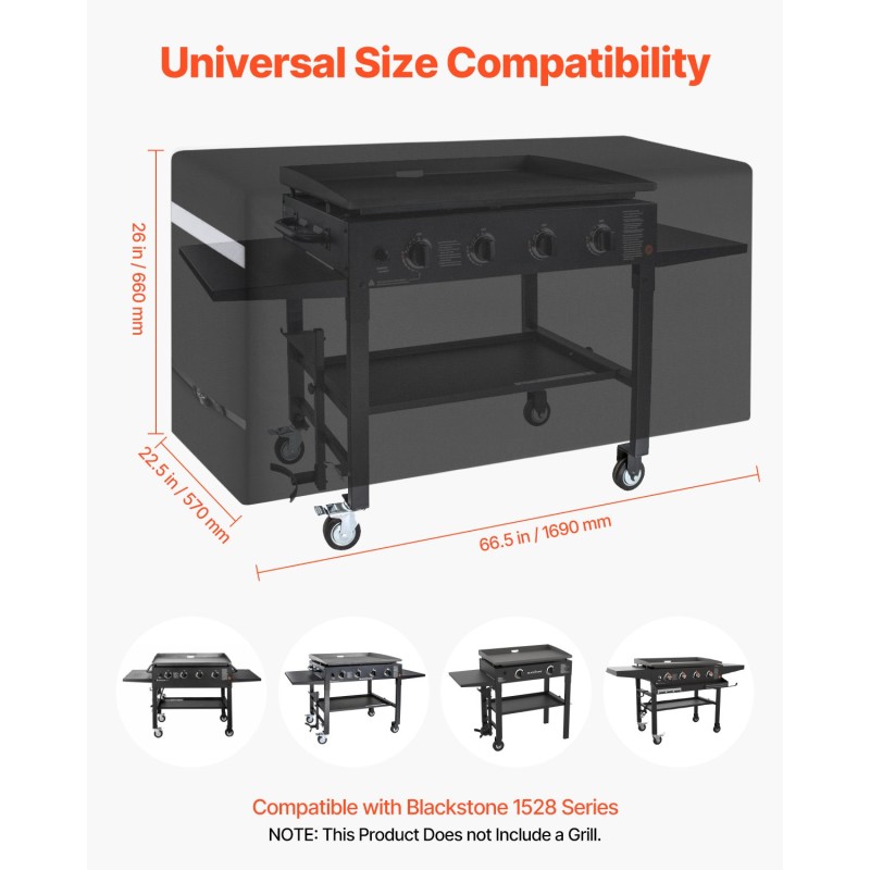 Grillinsuojus ulkogrillille 600D polyesteri vedenpitävä PVC-sisävuori musta heijastinraidat kaksi paria solkia