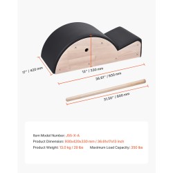 Pilates-selkäkaari luonnonkumipuusta suurikokoinen kaksipuolinen selkärangan harjoitusväline