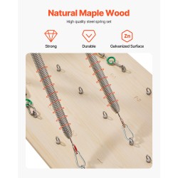 Seinälle asennettava pilates-jousiseinä vaahterapuinen 1830x560 mm 8 säädettävää vastustasoa koti- ja studiokäyttöön