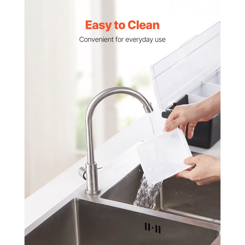 Viilennettävä lisäkeastia 4 lokeroa 800 ml läpinäkyvä kääntökansi BPA-vapaa muovi