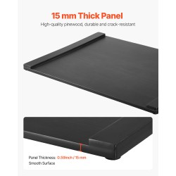 Liesisuojus ja leikkuulauta mäntypuuta 76x56 cm kaasu- ja sähköliedelle integroiduilla alumiinikahvoilla