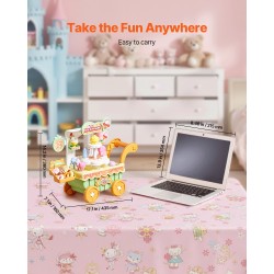 Leikkijäätelökärry 27-osainen PP-muovinen vihreä säilytystilalla 3-vuotiaille