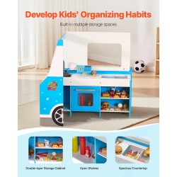 Puinen jäätelöautoleikkisetti MDF rakenteella yli 20 osaa 3-7-vuotiaille