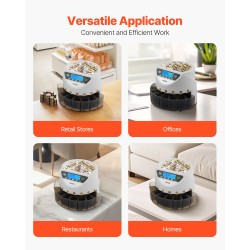 Kolikkolaskuri ja lajittelija 8 eri eurokolikolle 850 kolikon säiliö 147 kolikkoa minuutissa