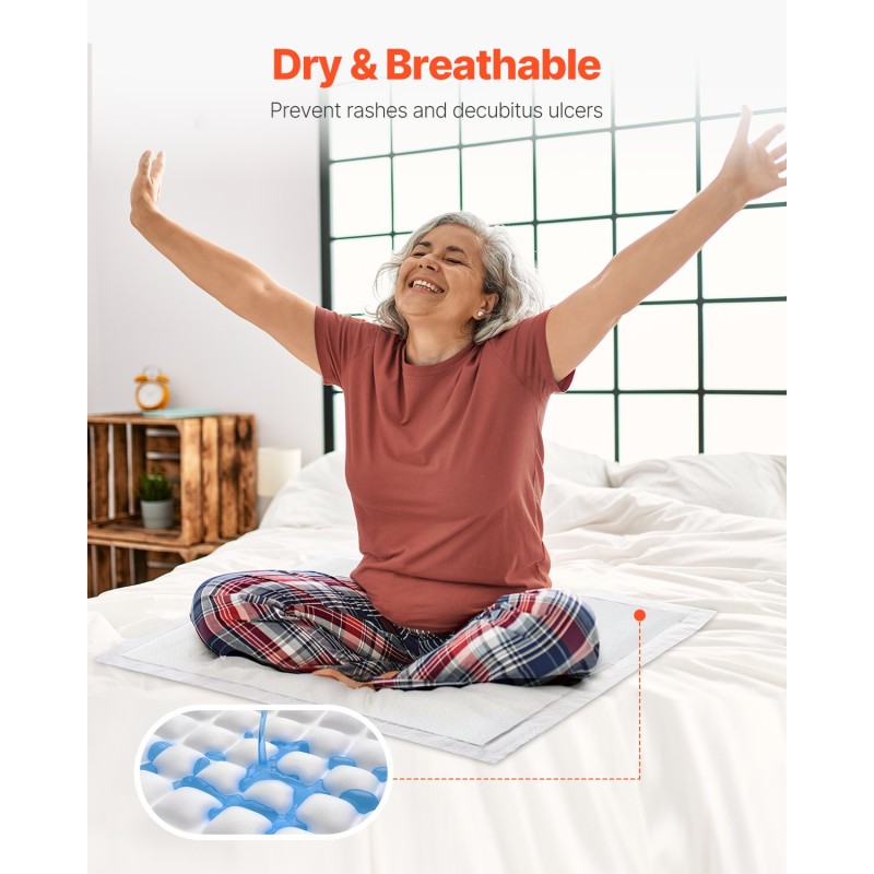 Kertakäyttöinen alusliina 21 x 36 tuumaa 48 kpl vuode- ja inkontinenssisuojaksi 5-kerroksinen