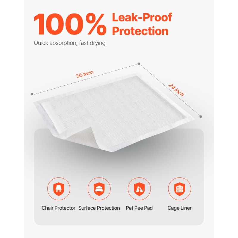 Kertakäyttöinen 5-kerroksinen monikäyttöinen vuodesuoja 30 x 36 tuumaa 75 kpl