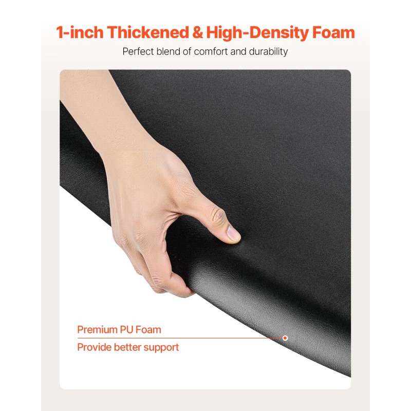 Kampaamotuolimatto puoliympyrän muotoinen PVC-pinnalla 1220 x 930 mm 25 mm PU-vaahto