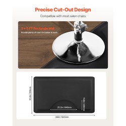 Kampaamomatto PVC-pintainen NBR-vaahto 1525 x 910 mm 13 mm paksu ammattikäyttöön