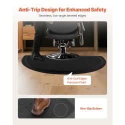 Kampaamomatto puolipyöreä PVC-pinta NBR-vaahto 1520 x 910 mm