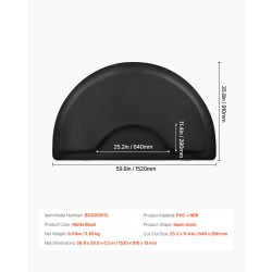 Kampaamomatto puolipyöreä PVC-pinta NBR-vaahto 1520 x 910 mm