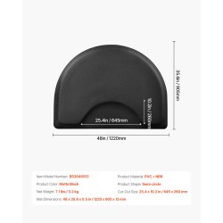 Kampaamomatto puoliympyrä muovipintainen NBR-vaahto 1220 x 905 mm