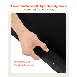 Kampaamomatto kuusikulmainen PVC-pintainen 1225×1505 mm 25 mm PU-vaahto mattamusta