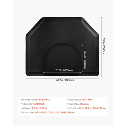 Kuusikulmainen kampaamomatto PVC-pintainen 13 mm NBR-vaahdotäyte 1225 x 1505 mm