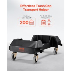 Jäteastiarulla-alusta polypropeenia 16/23 gallonan astioille 90 kg kantavuus