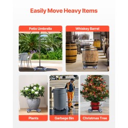 Säädettävä alusta pyörillä halkaisija 380–580 mm PP paneeli 181 kg kantavuus sininen