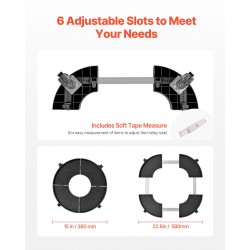 Rullaalusta PP-paneeli 380–580 mm roska-astioille ja kasviruukuille kantavuus 181 kg