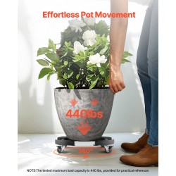 Rullattava alusta roskiksille ja ruukkuille 380–580 mm PP-muovi 2 kpl