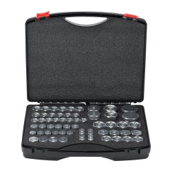 Hydrauliikkatulppasarja 64 osainen sinkitty 45 teräksestä DIN liittimillä koot 14 36 putkille