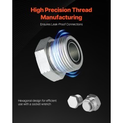 Hydrauliikkatulppasarja 64-osainen sinkitty 45-teräksestä DIN-liittimillä koot 14–36 putkille