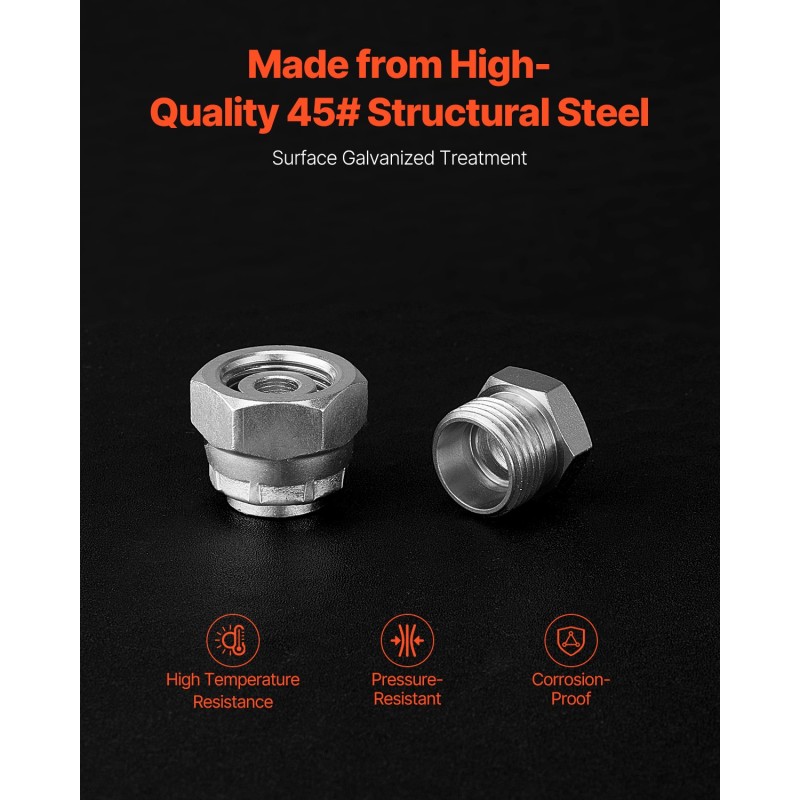 Hydrauliikkatulppasarja 64-osainen sinkitty 45-teräksestä DIN-liittimillä koot 14–36 putkille