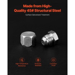 Hydraulitulppa ja suojamuhvisarja 72-osainen sinkitty 45-teräksinen JIC 37 asteen