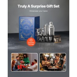 Cocktailravistinsarja 13-osainen 304-ruostumattomasta teräksestä bambutelineellä kotibaarille