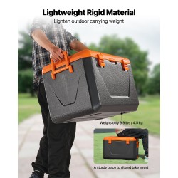 Kovakantinen kannettava kylmälaukku 60 litraa 48 tunnin eristys harmaanvalkoinen kahvoilla