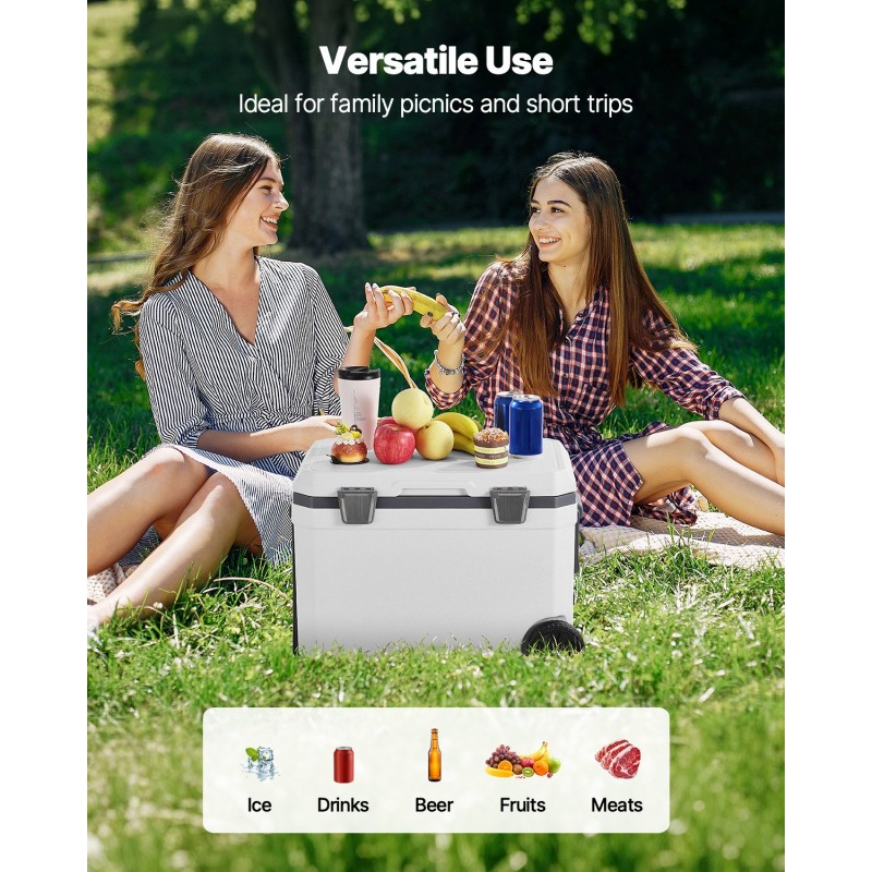 Kylmälaukku 43 litraa kovarunkoinen siirrettävä pyörillä ja sivuvetokahvalla 60 tunnin eristys