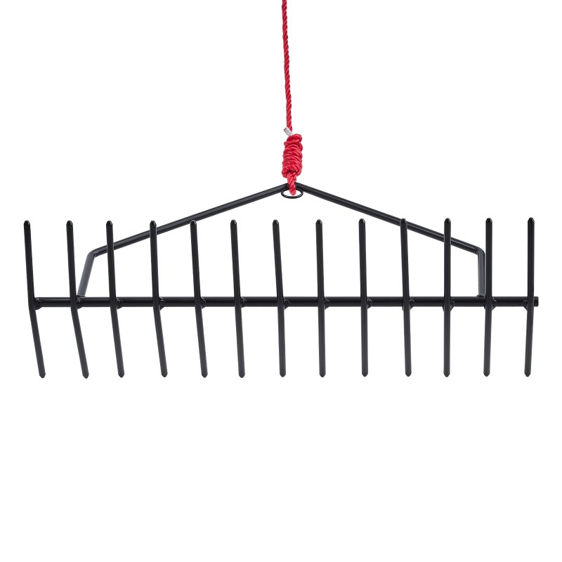 Rautainen vesikasviharava 9 m nailonköydellä 215 mm piikeillä verkkopussilla