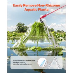 Vesikasaharava 24-tuumainen kolmisivuinen taittuva varsi ruostumaton teräs 9-metrinen köysi